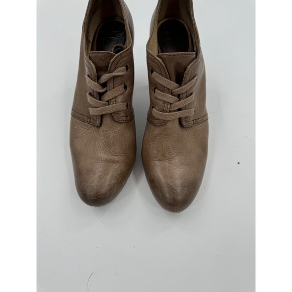 Frye Marissa Brown Leather Lace-Up Heeled Oxford Size 6.5 M Shoes - Picture 2 of 10